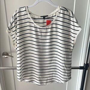 Banana Republic Boxy Black and White Short Sleeve Tee